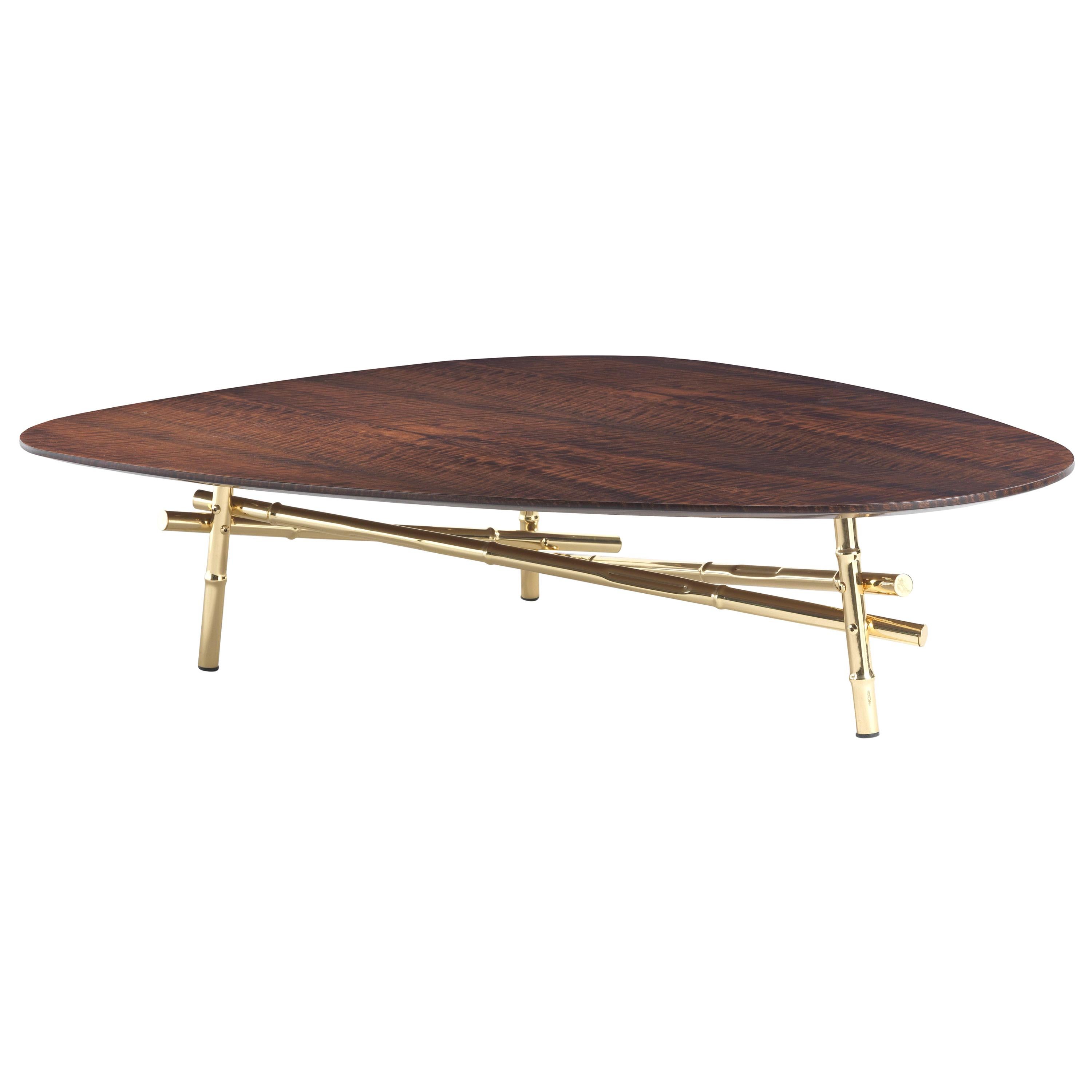 21st Century Samarcanda Central Table in Brass and Wood by Etro Home Interiors