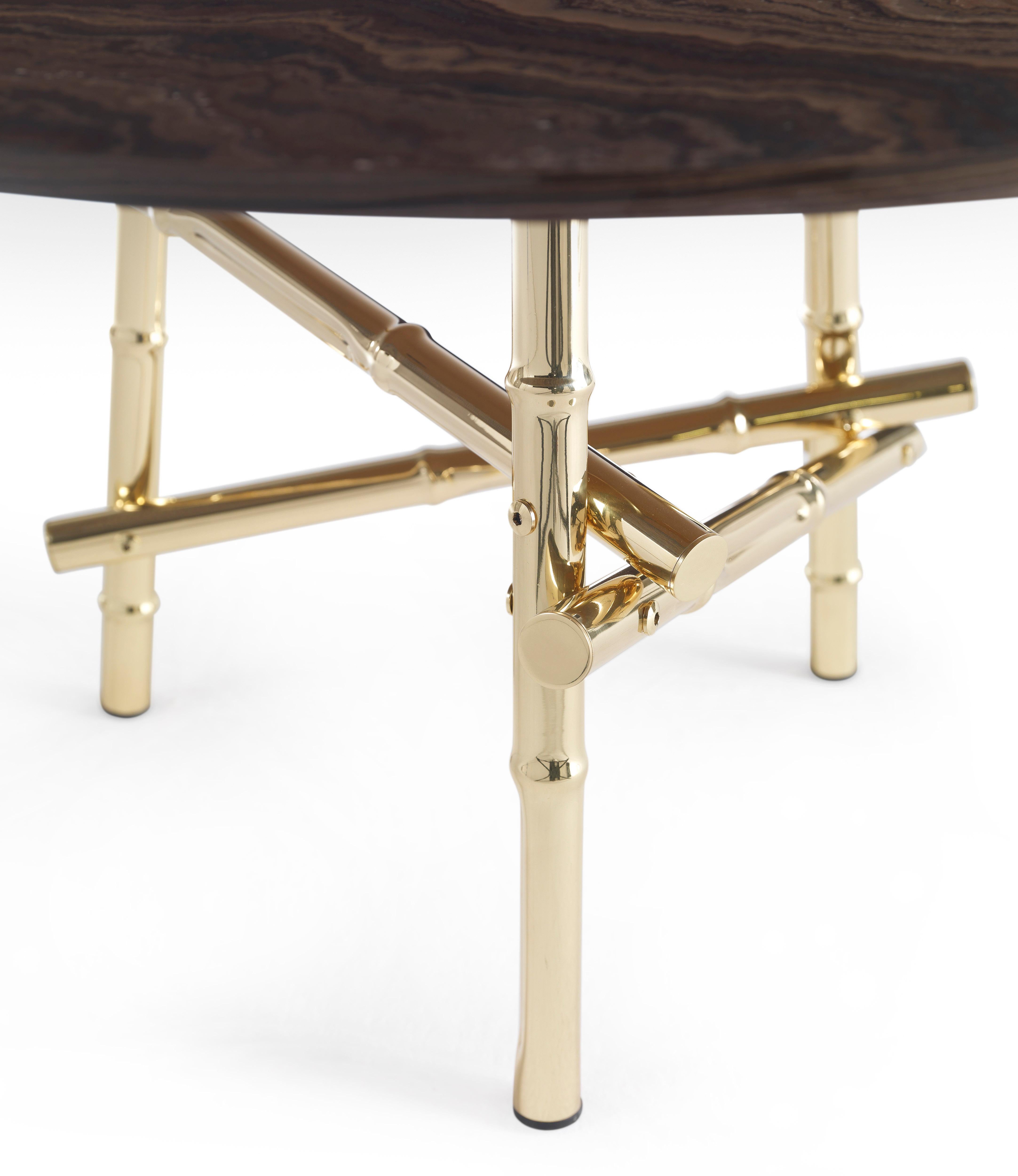 Italian 21st Century Samarcanda Small Table in Brass and Marble by Etro Home Interiors For Sale