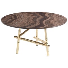 Petite table Samarcanda du 21e siècle en laiton et marbre par Etro Home Interiors