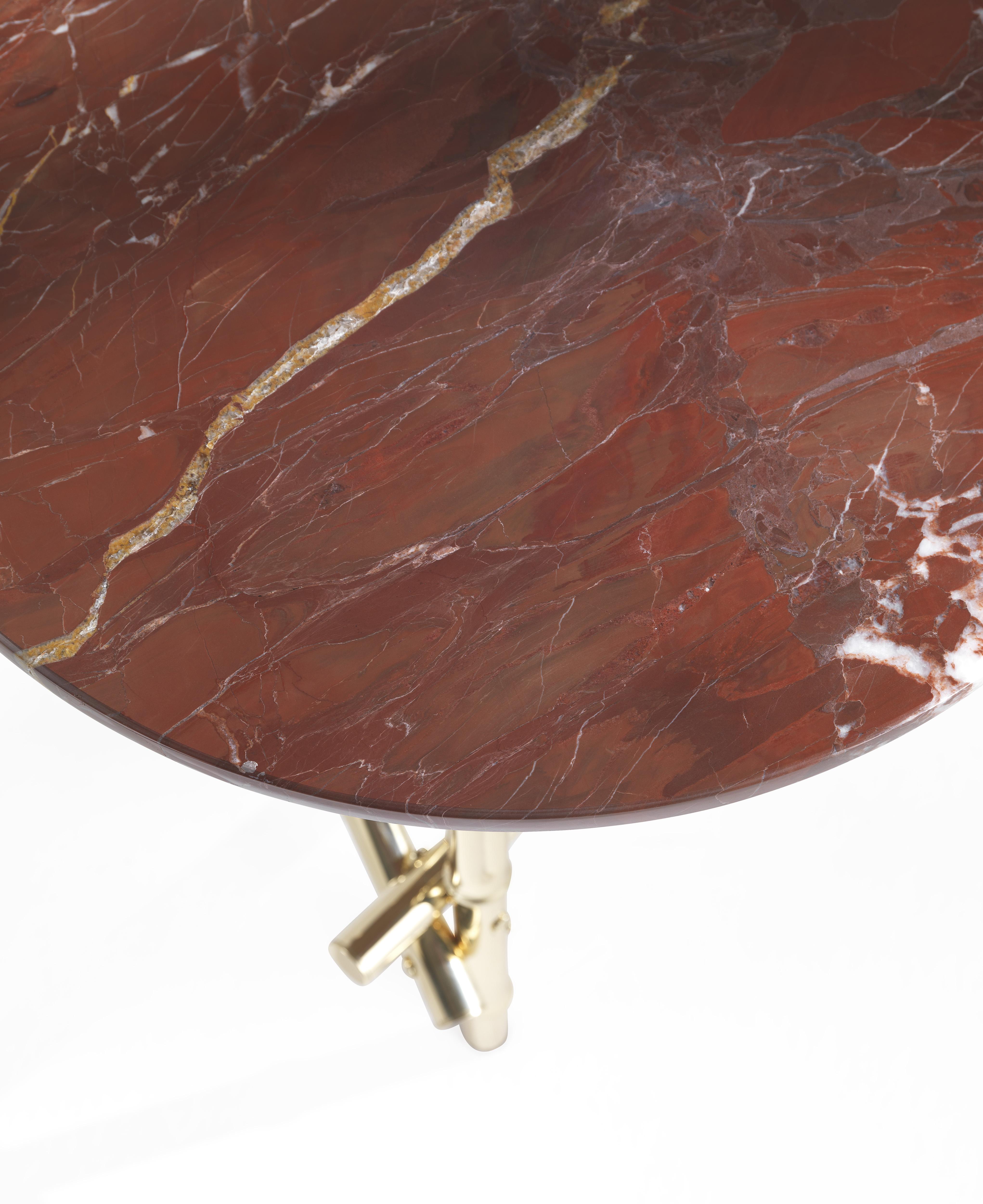 Samarcanda, kleiner Tisch aus Marmor und Messing des 21. Jahrhunderts von Etro Home Interiors (Moderne) im Angebot