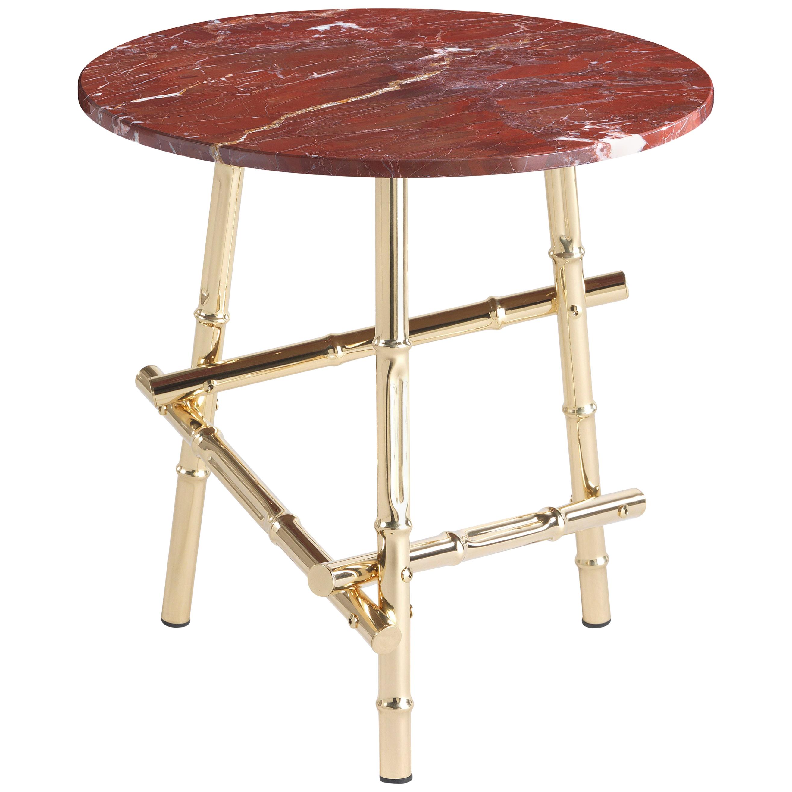 21st Century Samarcanda Small Table in Marble and Brass by Etro Home Interiors For Sale