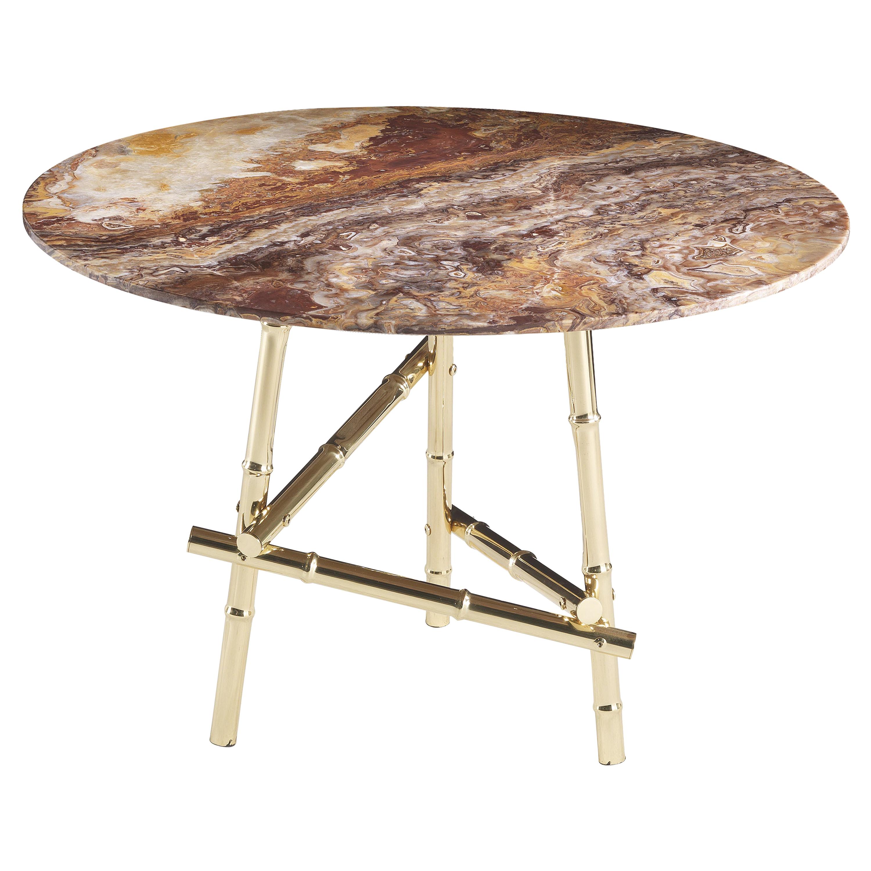 21st Century Samarcanda Small Table in Marble and Brass by Etro Home Interiors