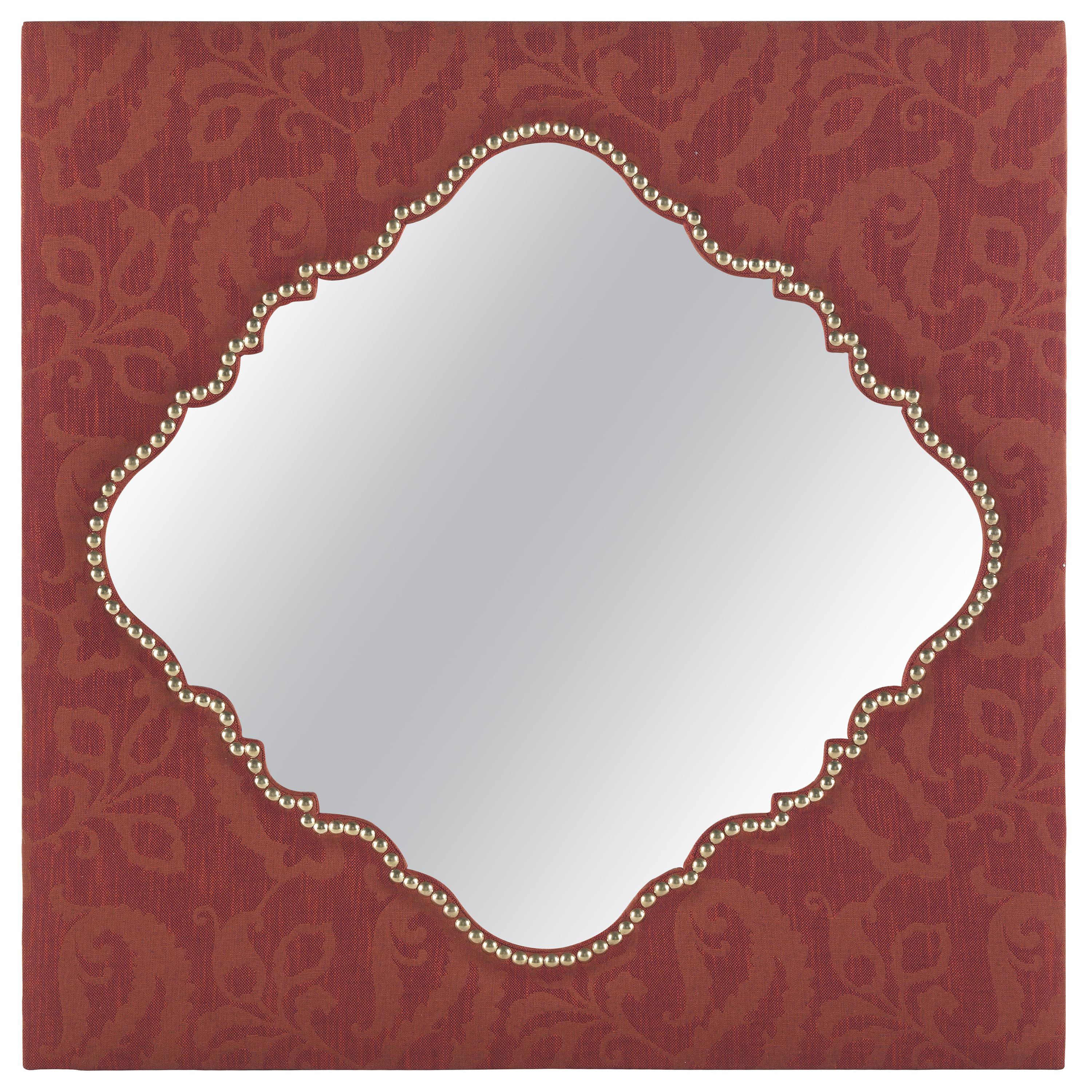 Miroir Shanti du 21e siècle en tissu rouge à motif cachemire d'Etro Home Interiors