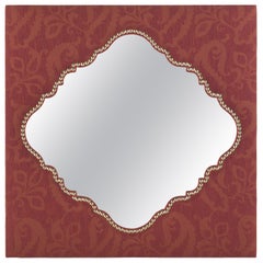 Miroir Shanti du 21e siècle en tissu rouge à motif cachemire d'Etro Home Interiors