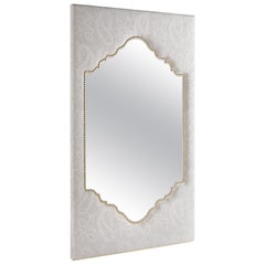 21st Century Shanti Mirror in White Paisley Fabric by Etro Home Interiors