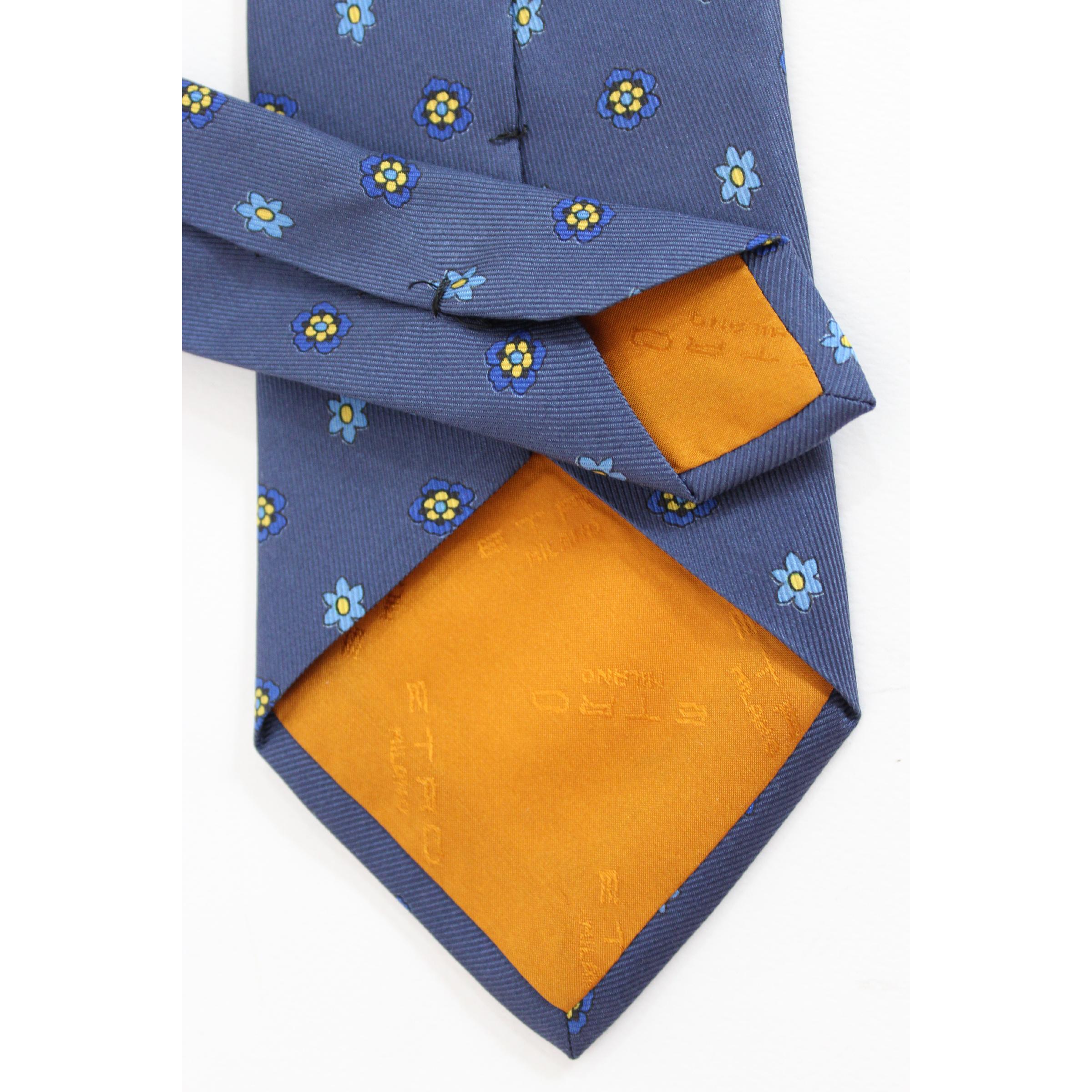 Men's Etro Silk Blue Vintage Floral Tie For Sale
