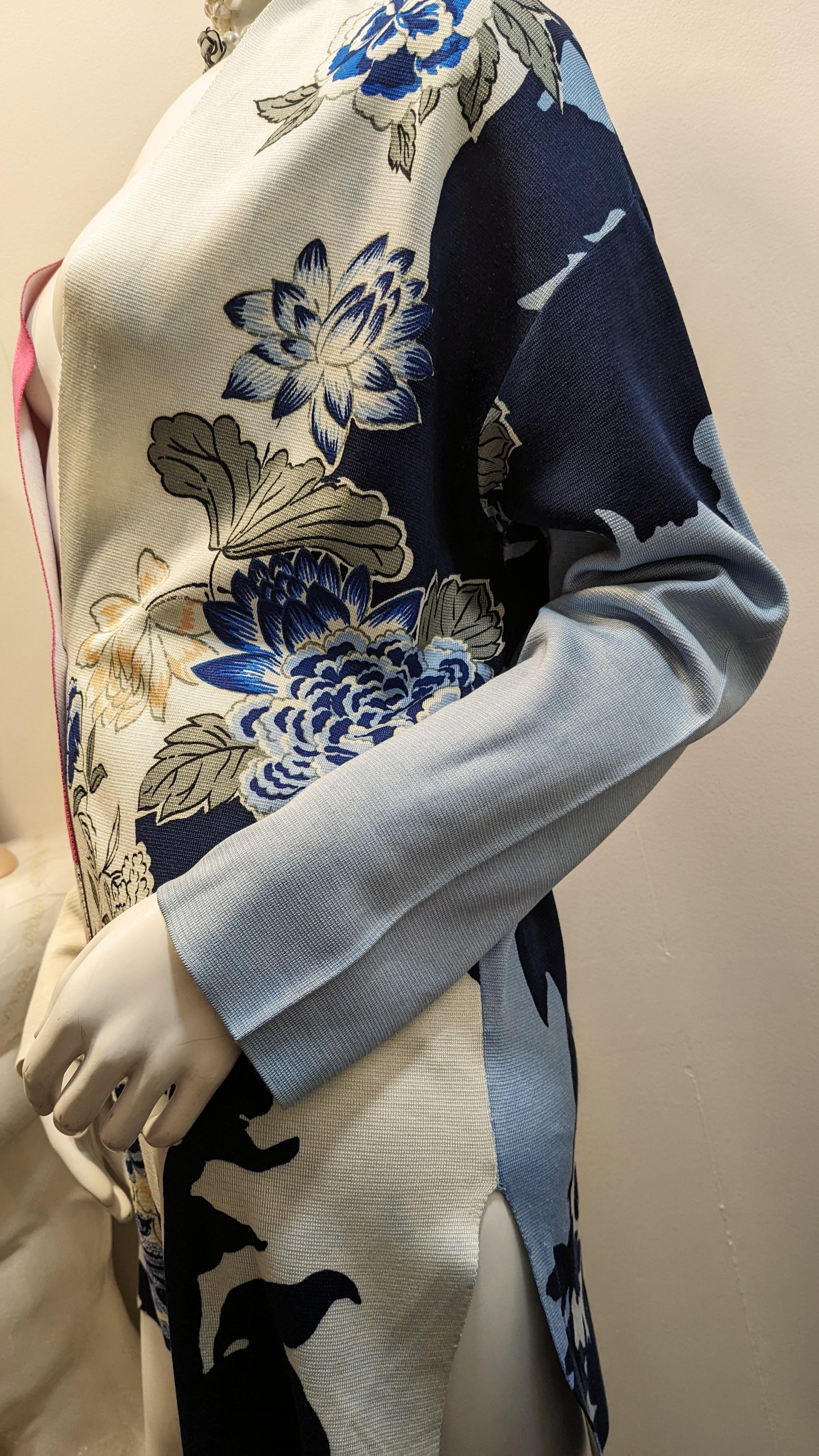 Women's ETRO  Silk Cardigan with Floral Motifs For Sale