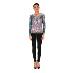 Etro Silk & Cashmere Blend Paisley Print Jumper