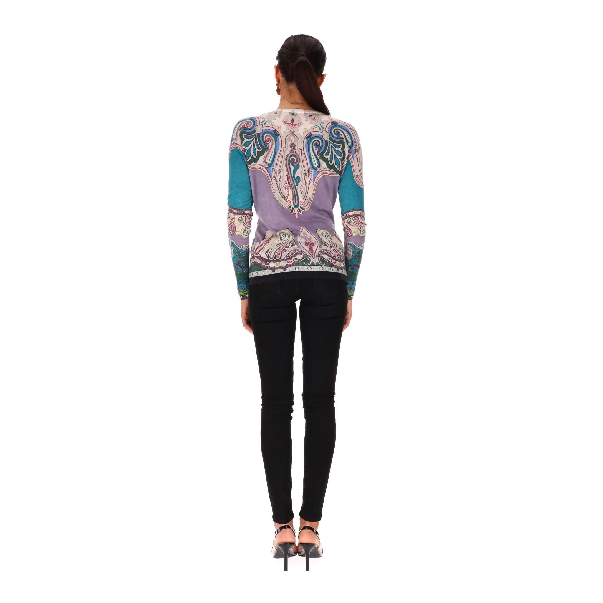 Etro - Pull en soie et cachemire imprimé marguerite Excellent état - En vente à London, GB