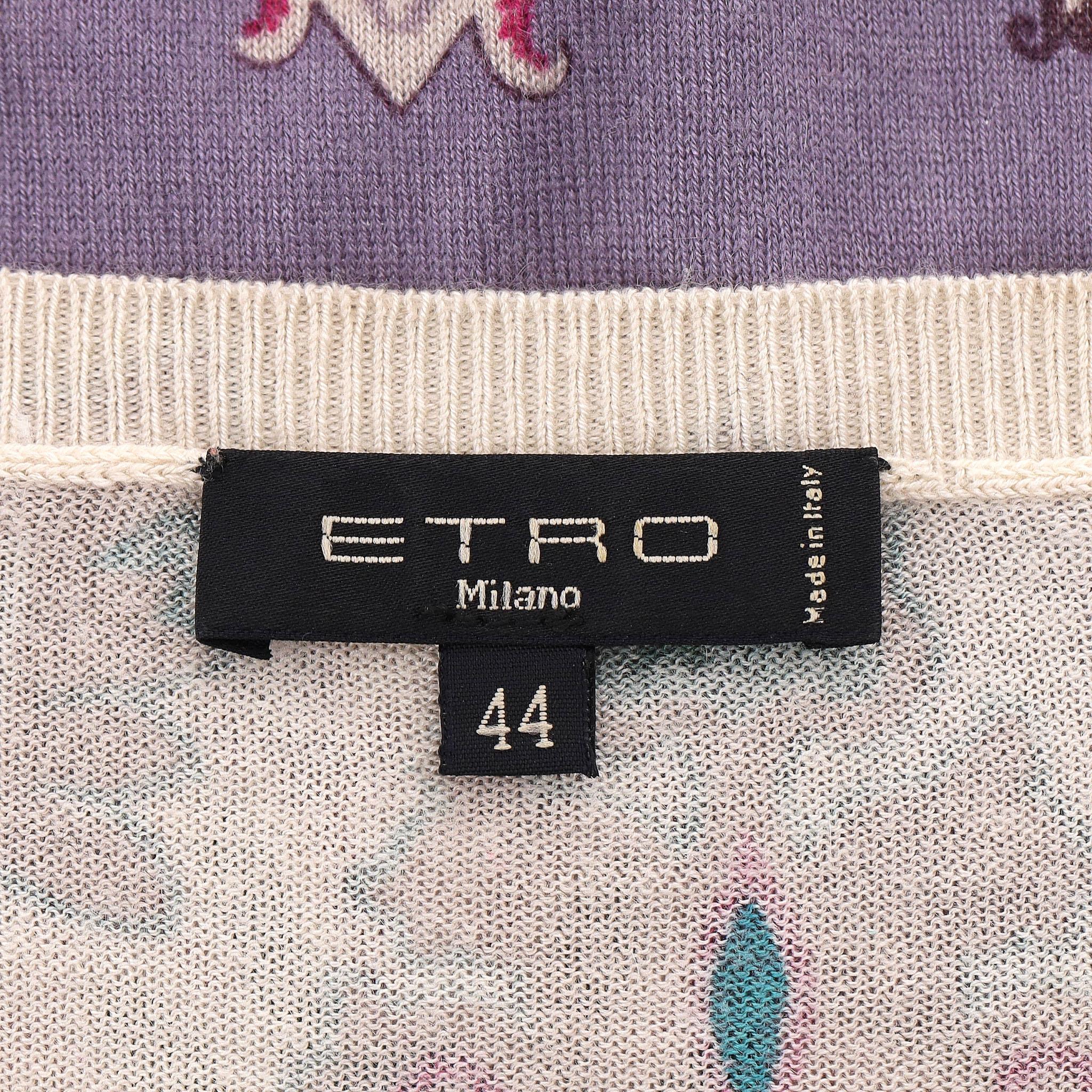 Etro - Pull en soie et cachemire imprimé marguerite en vente 1