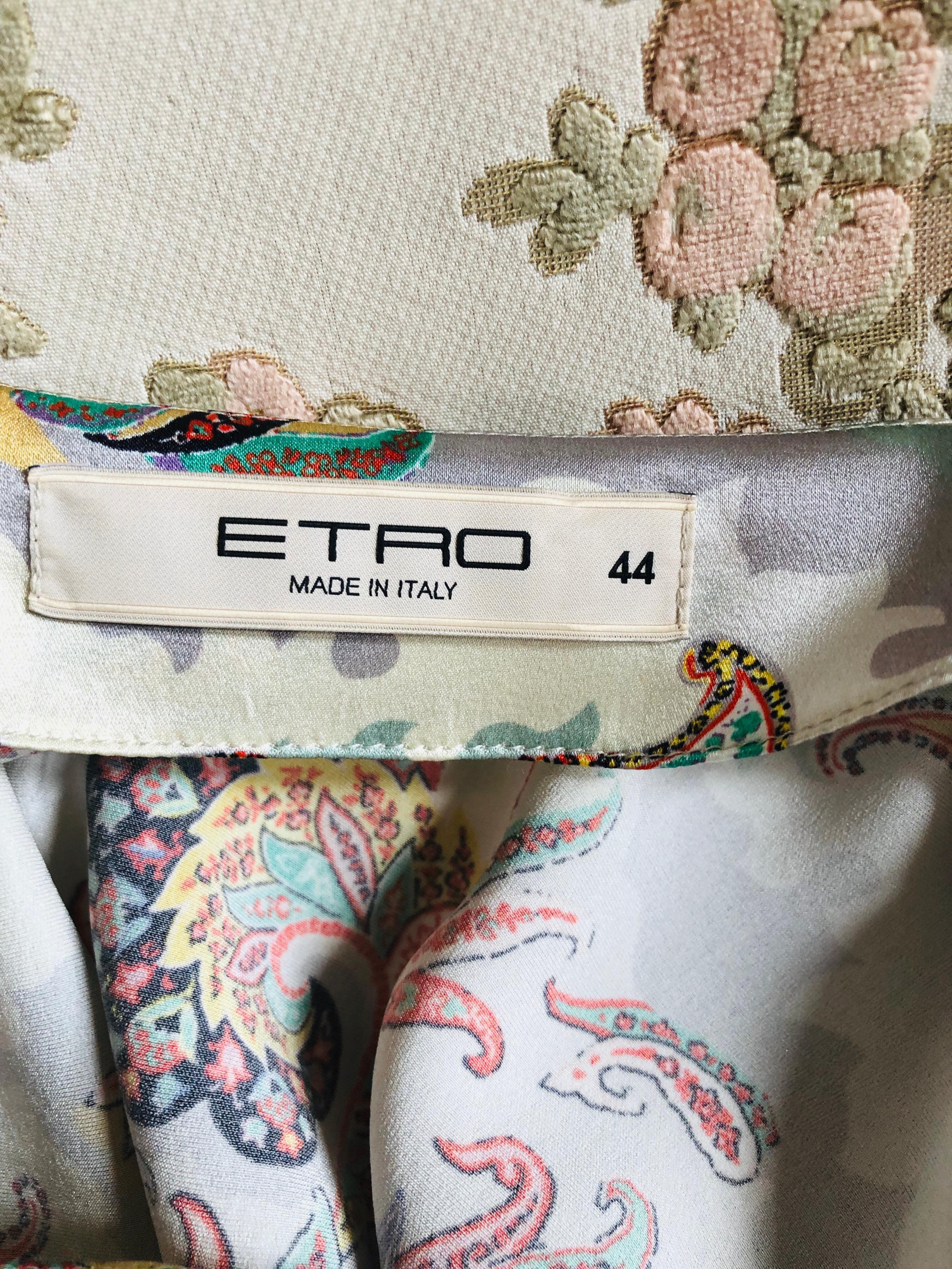 ETRO Silk Draped Paisley Print Dress 44 ITL 1