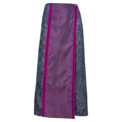 Etro silk floral jacquard wrap-effect asymmetric maxi skirt  