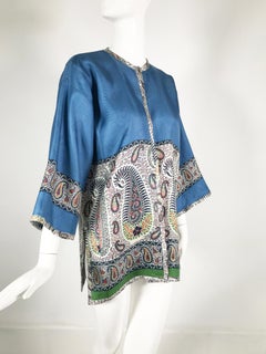 Etro Silk Jacquard Paisley Kimono Style Jacket
