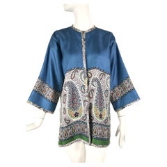 Etro Silk Jacquard Paisley Kimono Style Jacket