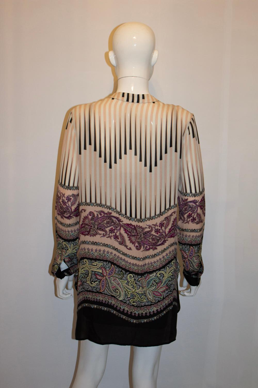 Nero Etro - Camicia da notte in seta in vendita