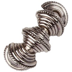 Etro Silver Tone Brass Semisphere Bracelet