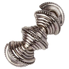 Etro Silver Tone Brass Semisphere Clasp Bracelet