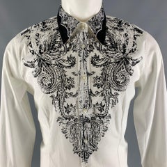 ETRO Taglia 14 Bianco Nero Cotone &  Camicia con stampa in elastan