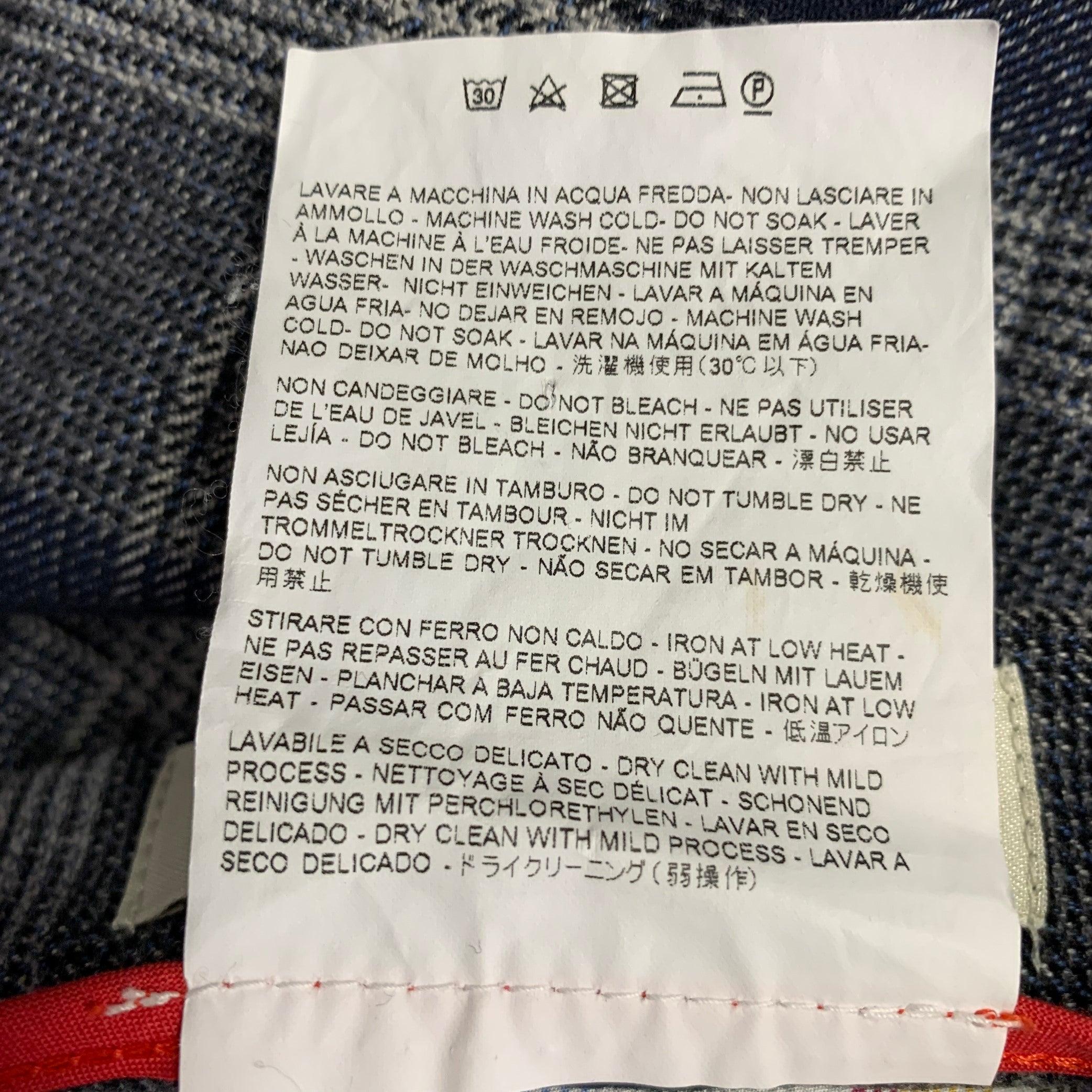 De los hombres ETRO Talla 30 Pantalones de vestir de algodón gris marino a cuadros con cremallera en venta