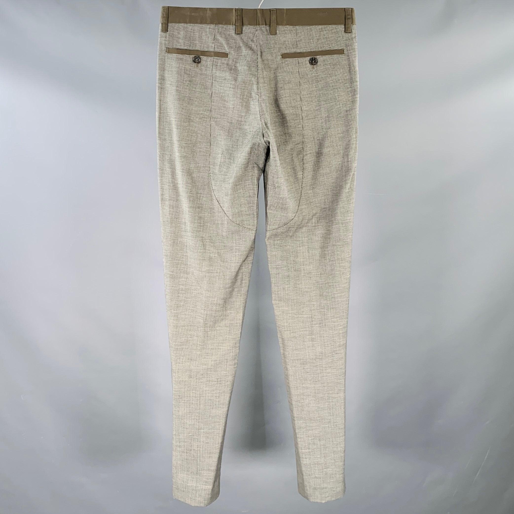 ETRO Size 32 Black Grey Woven Wool Cotton Flat Front Casual Pants In Excellent Condition For Sale In San Francisco, CA