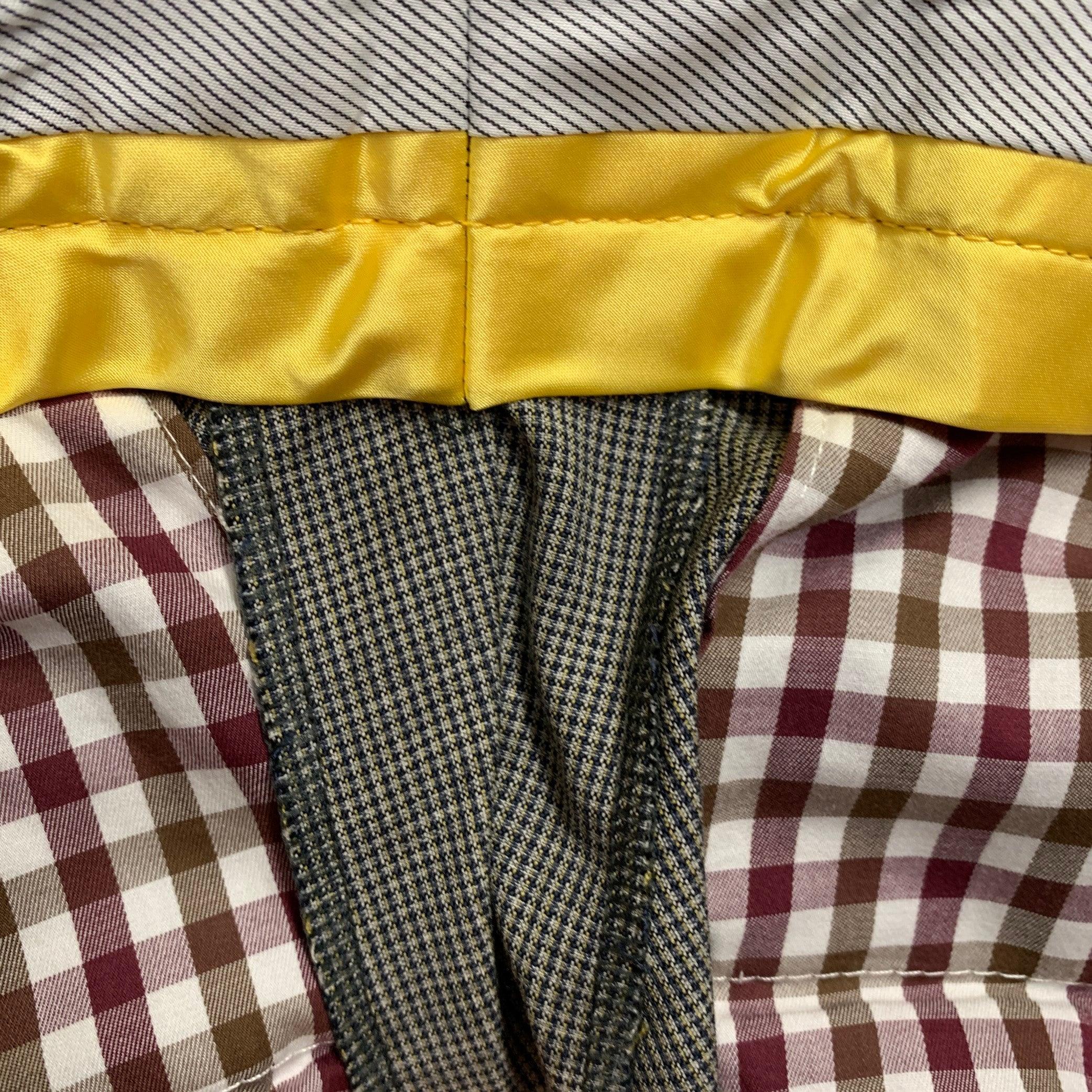 ETRO Size 32 Black Grey Woven Wool Cotton Flat Front Casual Pants For Sale 1