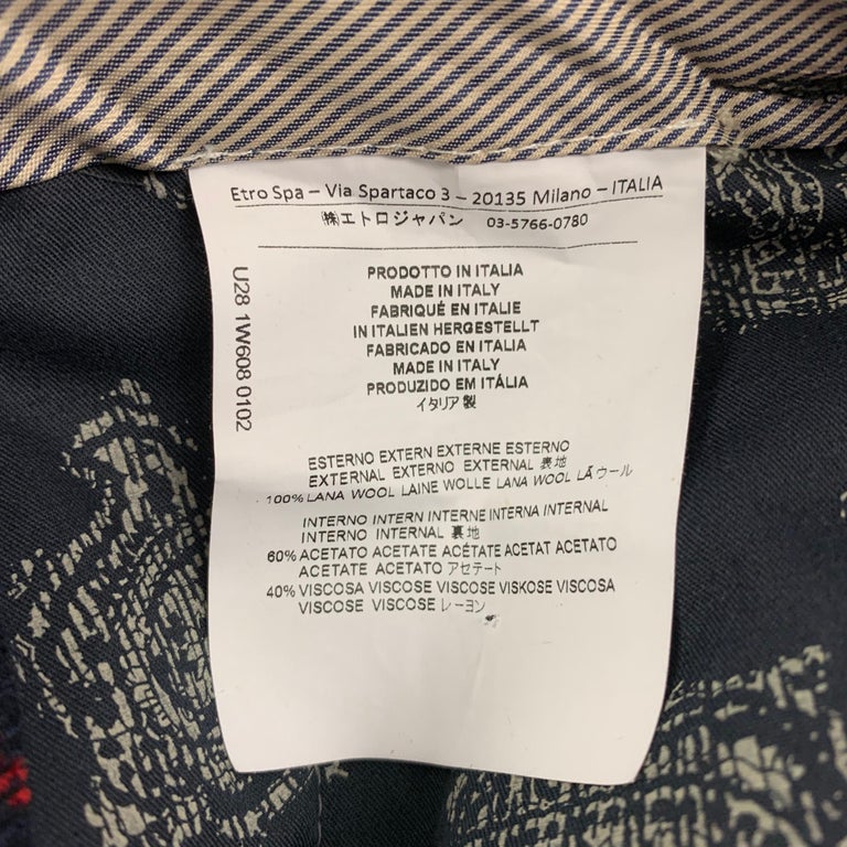 ETRO Size 34 Black Multi-Color Plaid Wool Blend Tuxedo Dress Pants For ...