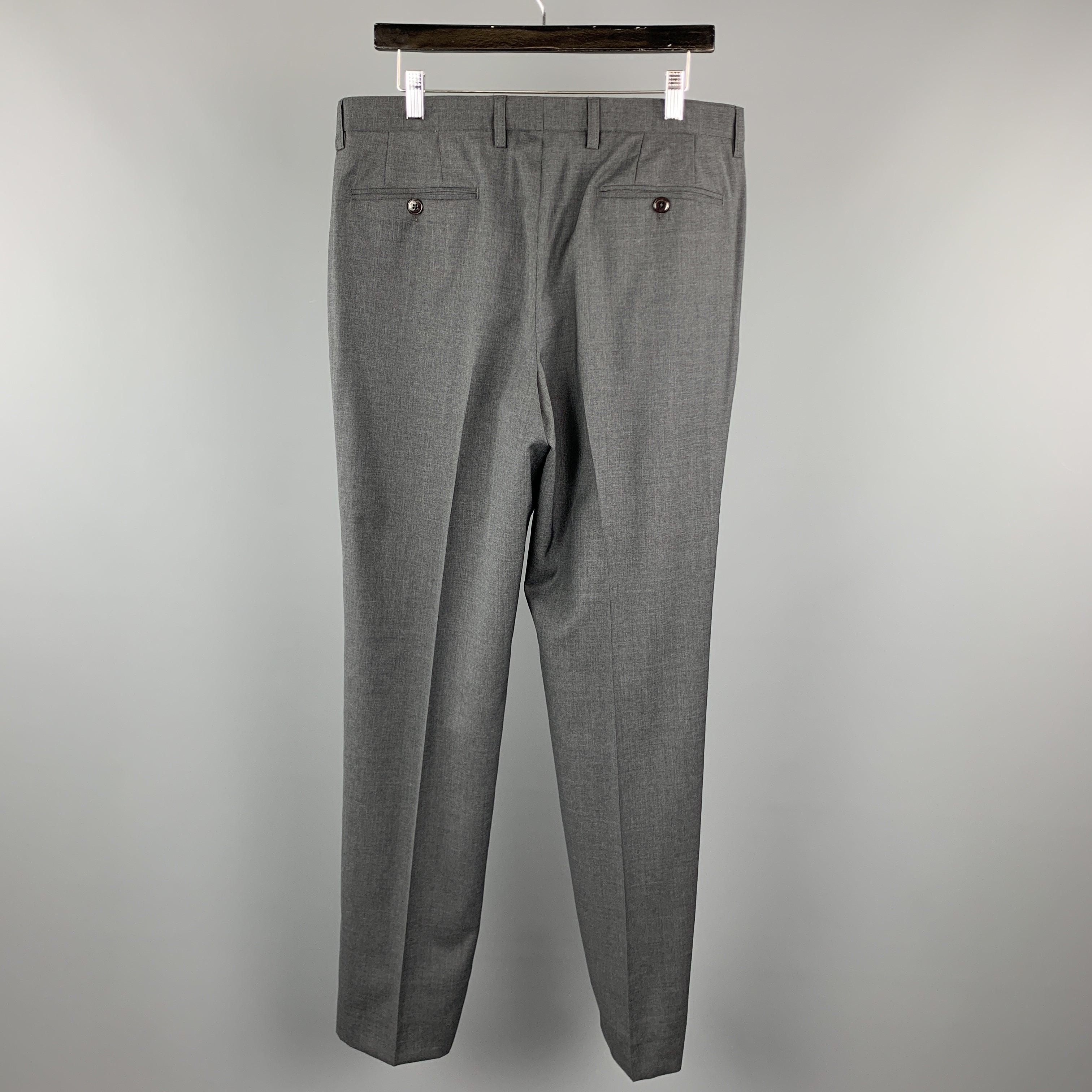 ETRO Size 34 x 35 Dark Gray Lana Wool Dress Pants In Excellent Condition For Sale In San Francisco, CA
