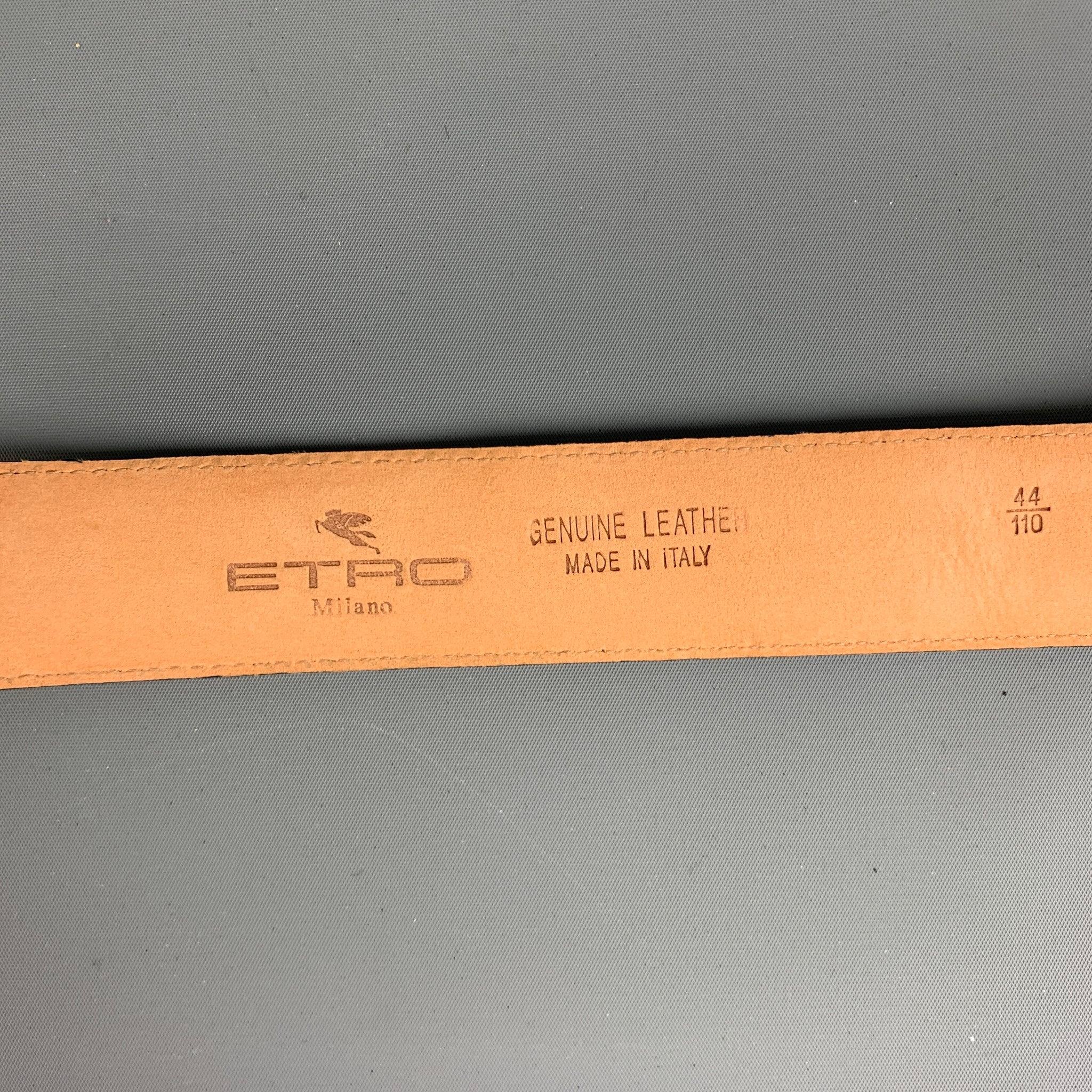 ETRO Size 36 Beige Multi-Color Woven Leather Belt For Sale 1