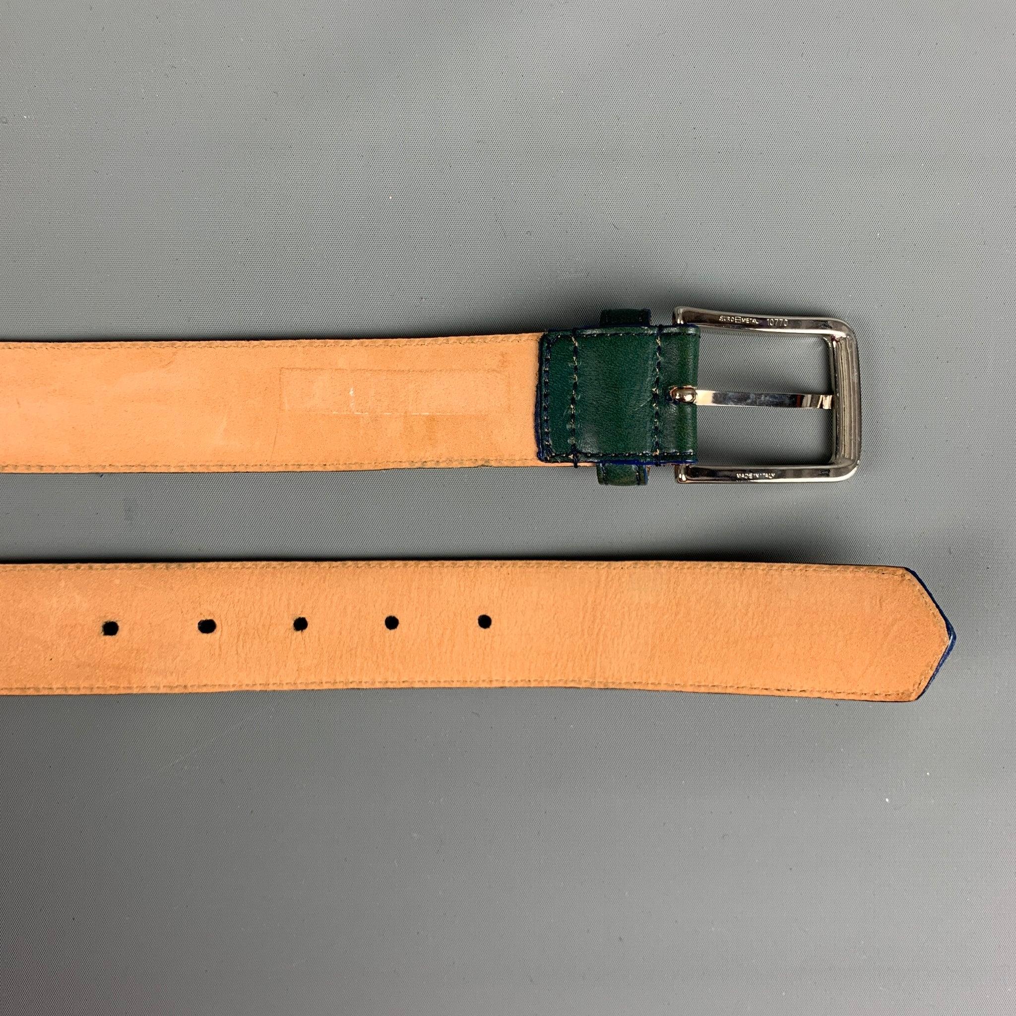 ETRO Size 36 Beige Multi-Color Woven Leather Belt For Sale 3