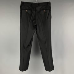 ETRO Talla 36 Pantalón de Esmoquin Negro de Lana
