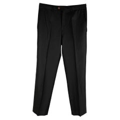 Etro taglia 36 Pantaloni da abito smoking in lana nera