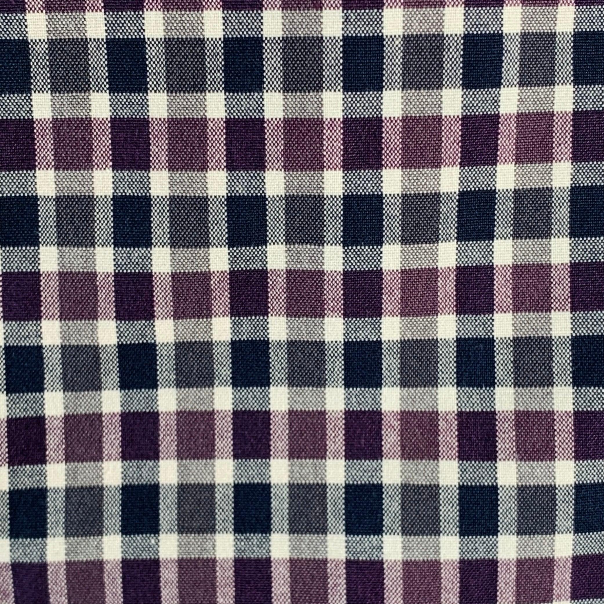 ETRO dress pants
in a
purple, navy, & white cotton stretch blend fabric featuring a checkered pattern, flat front style, and zip fly closure. Made in Italy.Excellent Pre-Owned Condition. 

Marked:   IT 54 

Measurements: 
  Waist: 36 inches Rise: 9