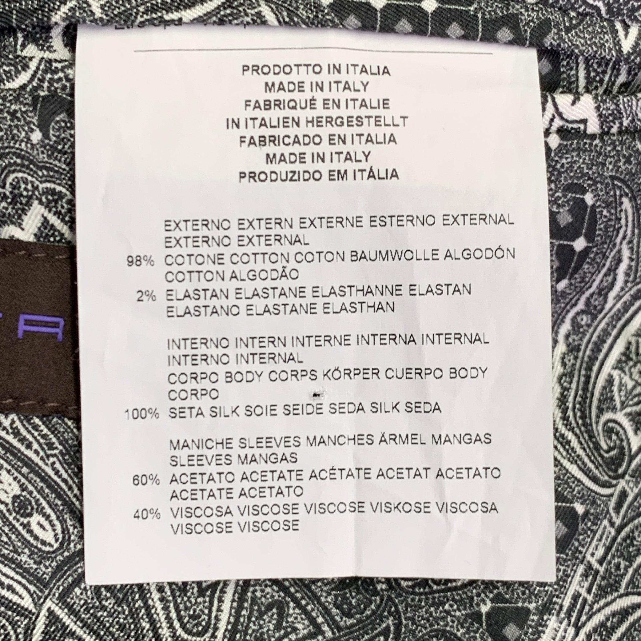 ETRO Size 38 Black Corduroy Cotton Blend Notch Lapel Sport Coat For Sale 6