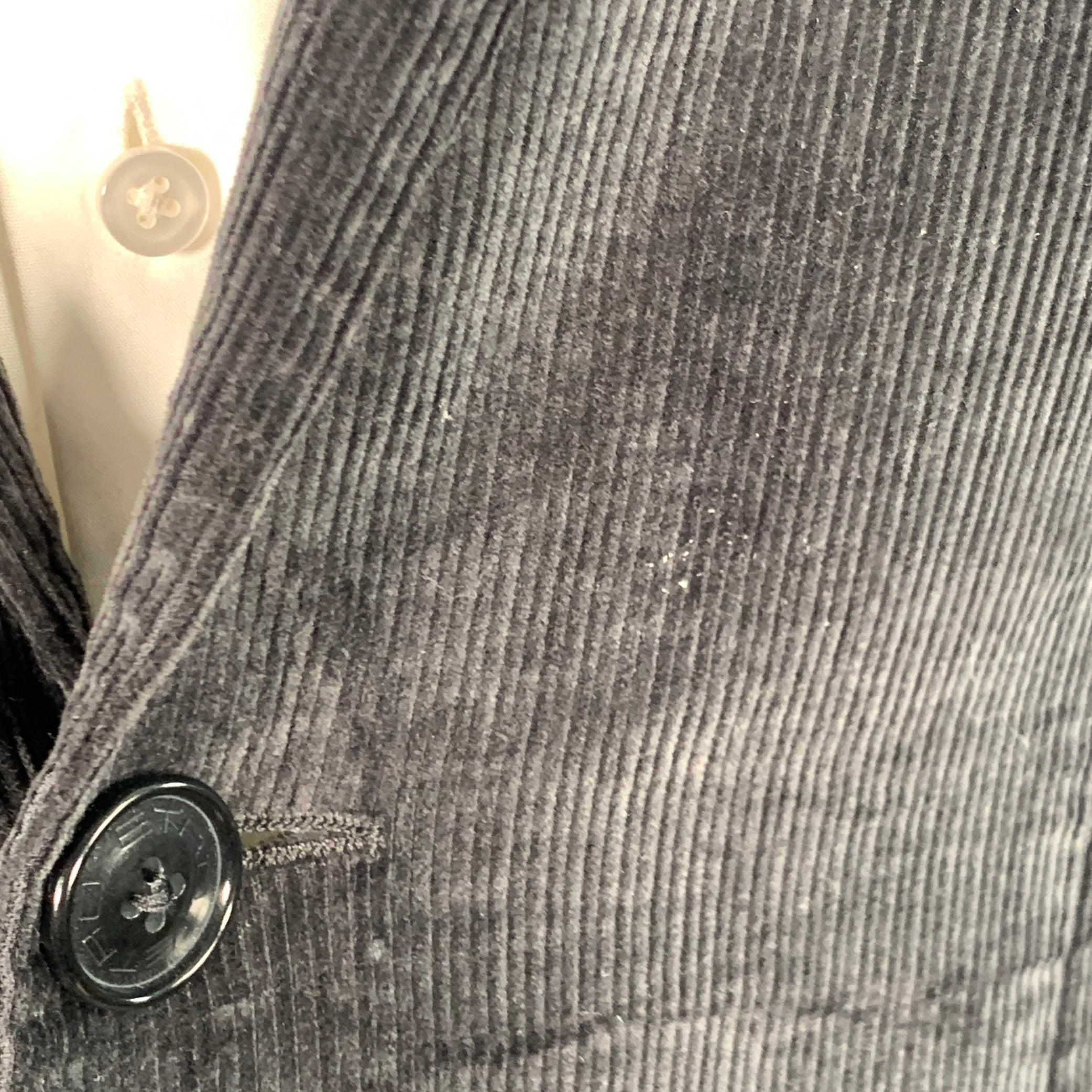 ETRO Size 38 Black Corduroy Cotton Blend Notch Lapel Sport Coat For Sale 1
