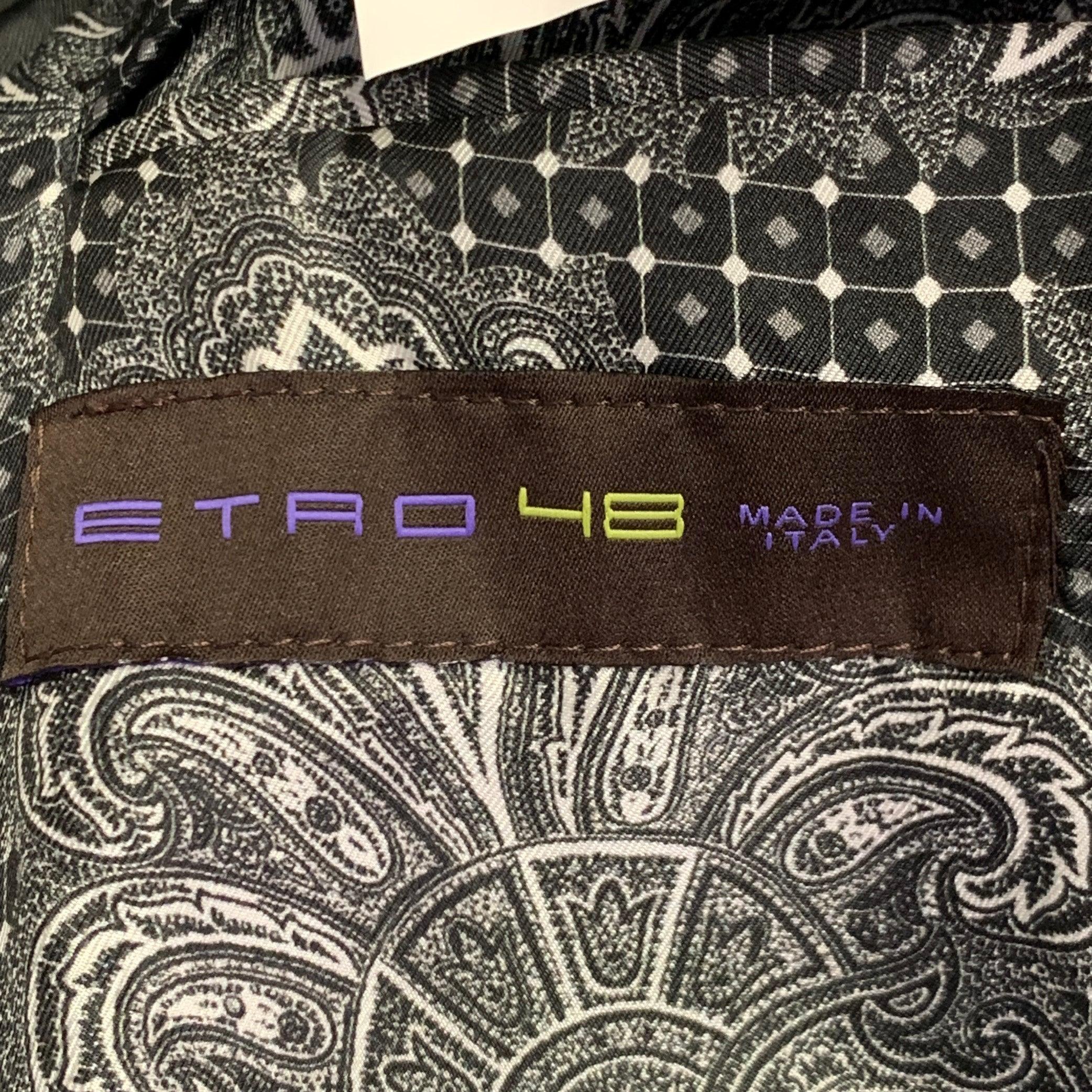 ETRO Size 38 Black Corduroy Cotton Blend Notch Lapel Sport Coat For Sale 5