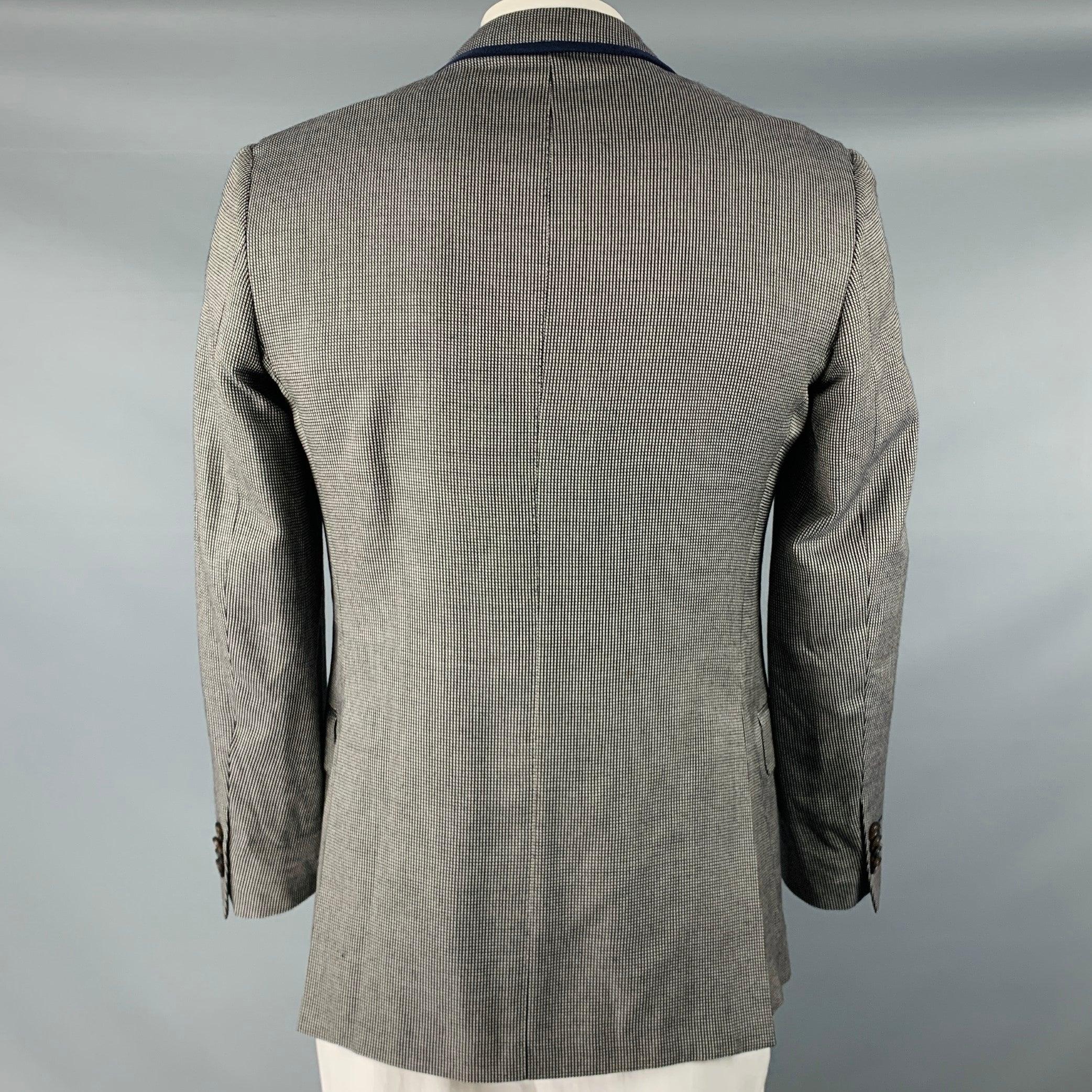 ETRO Size 38 Black White Nailhead Silk Wool Notch Lapel Sport Coat In Excellent Condition For Sale In San Francisco, CA