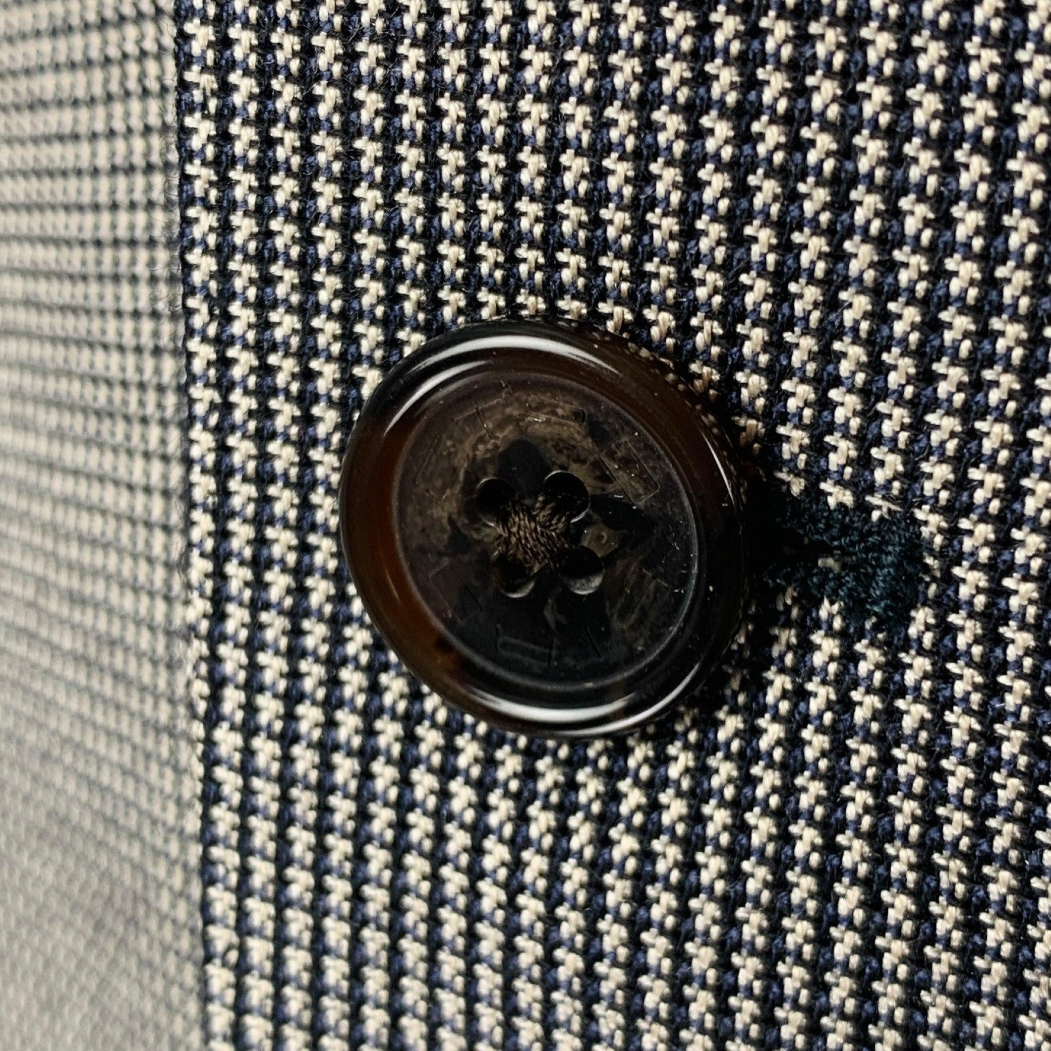 ETRO Size 38 Black White Nailhead Silk Wool Notch Lapel Sport Coat For Sale 1