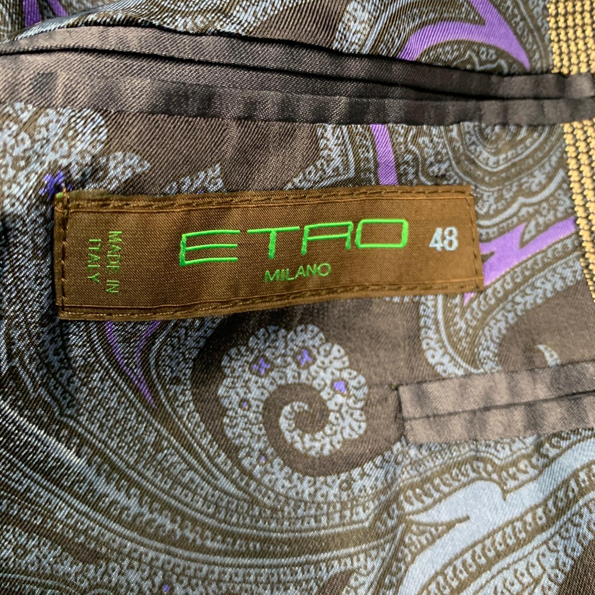ETRO Size 38 Black White Nailhead Silk Wool Notch Lapel Sport Coat For Sale 3