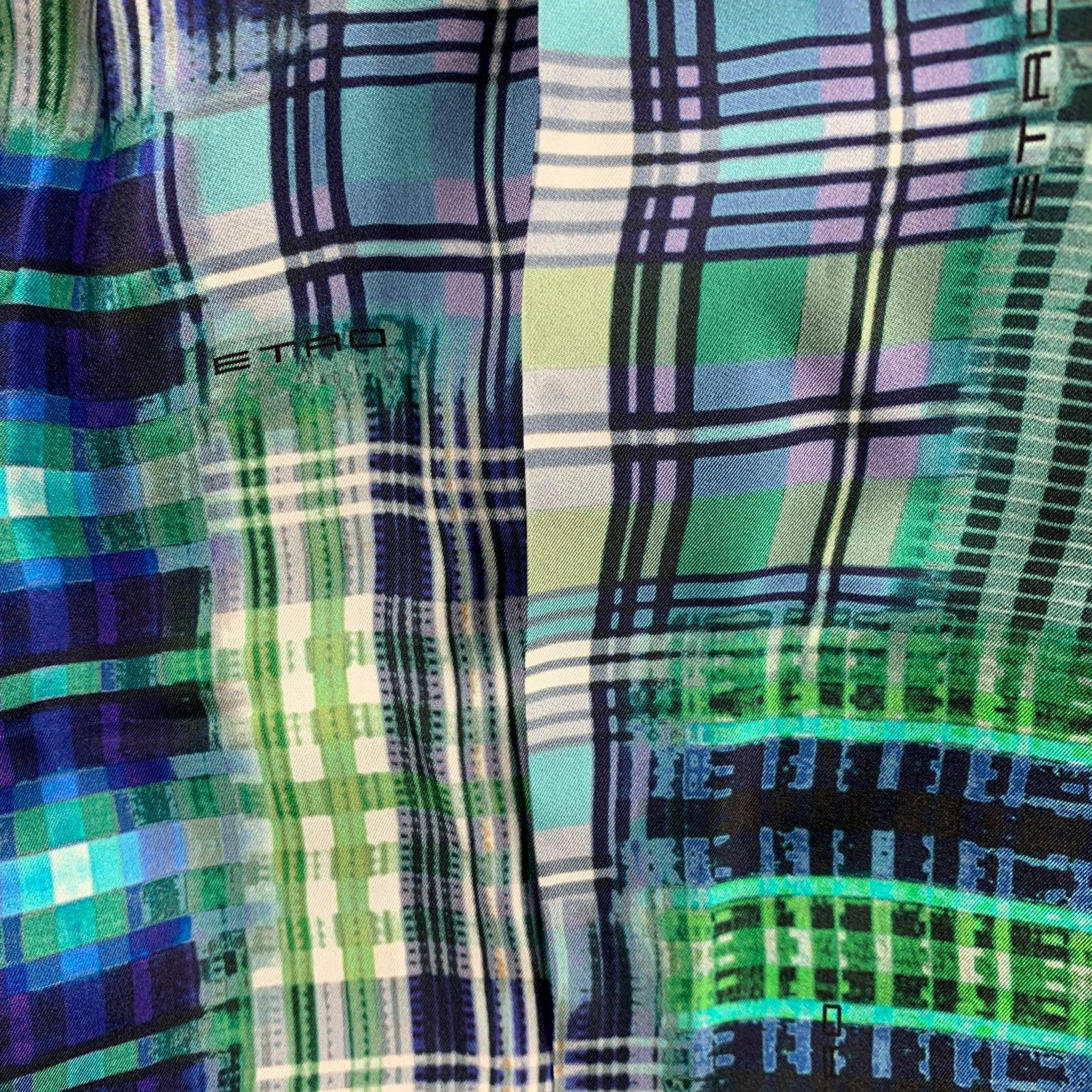 ETRO Talla 38 Chaquetón de algodón azul y negro con cabeza de clavo en venta 1