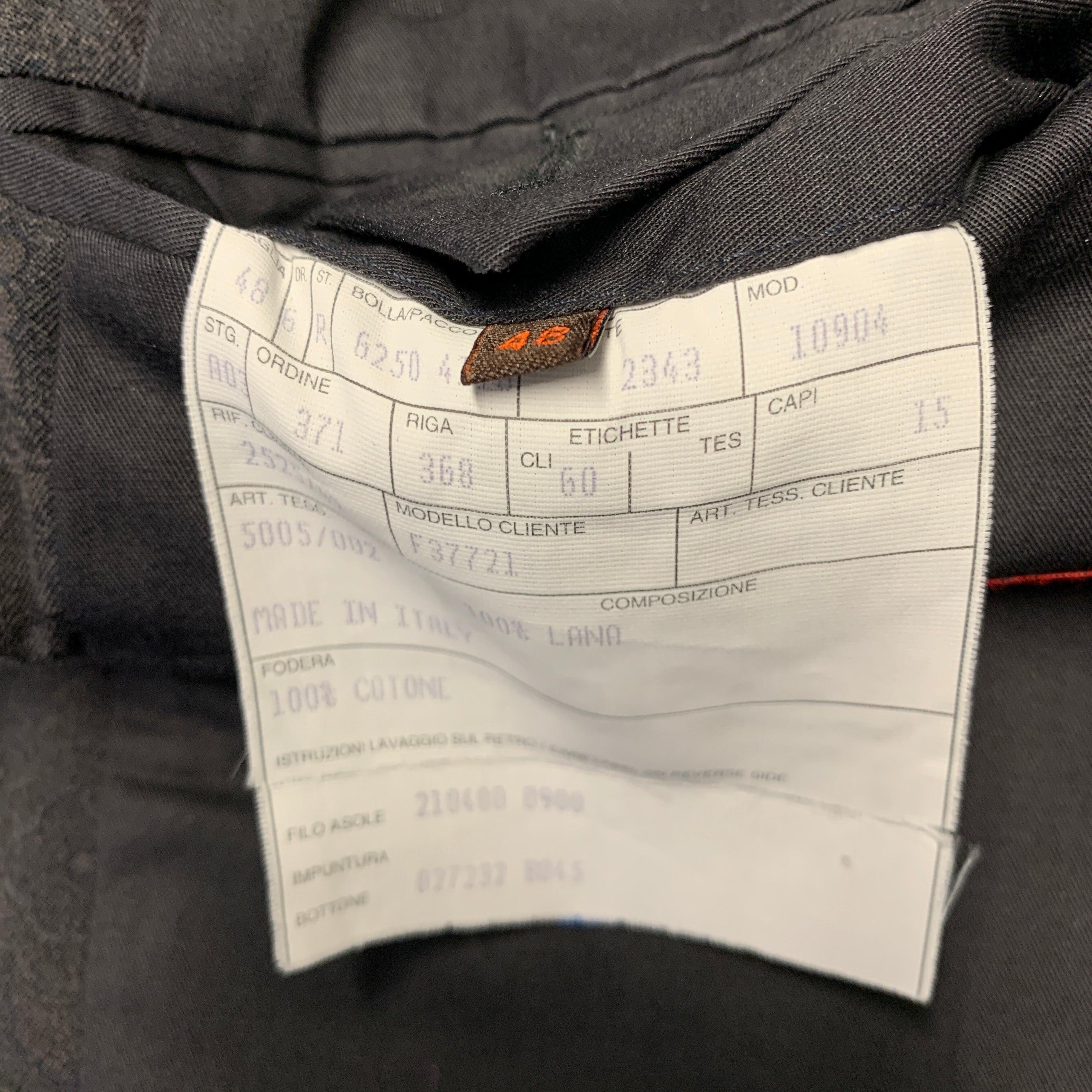 ETRO tailleur à revers en laine imprimé gris anthracite taille 38 en vente 6