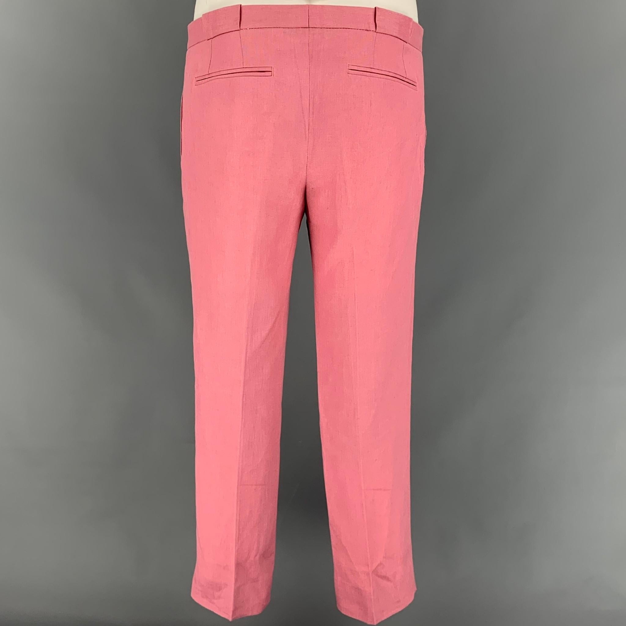 Men's ETRO Size 38 Pink Linen Shawl Collar Suit