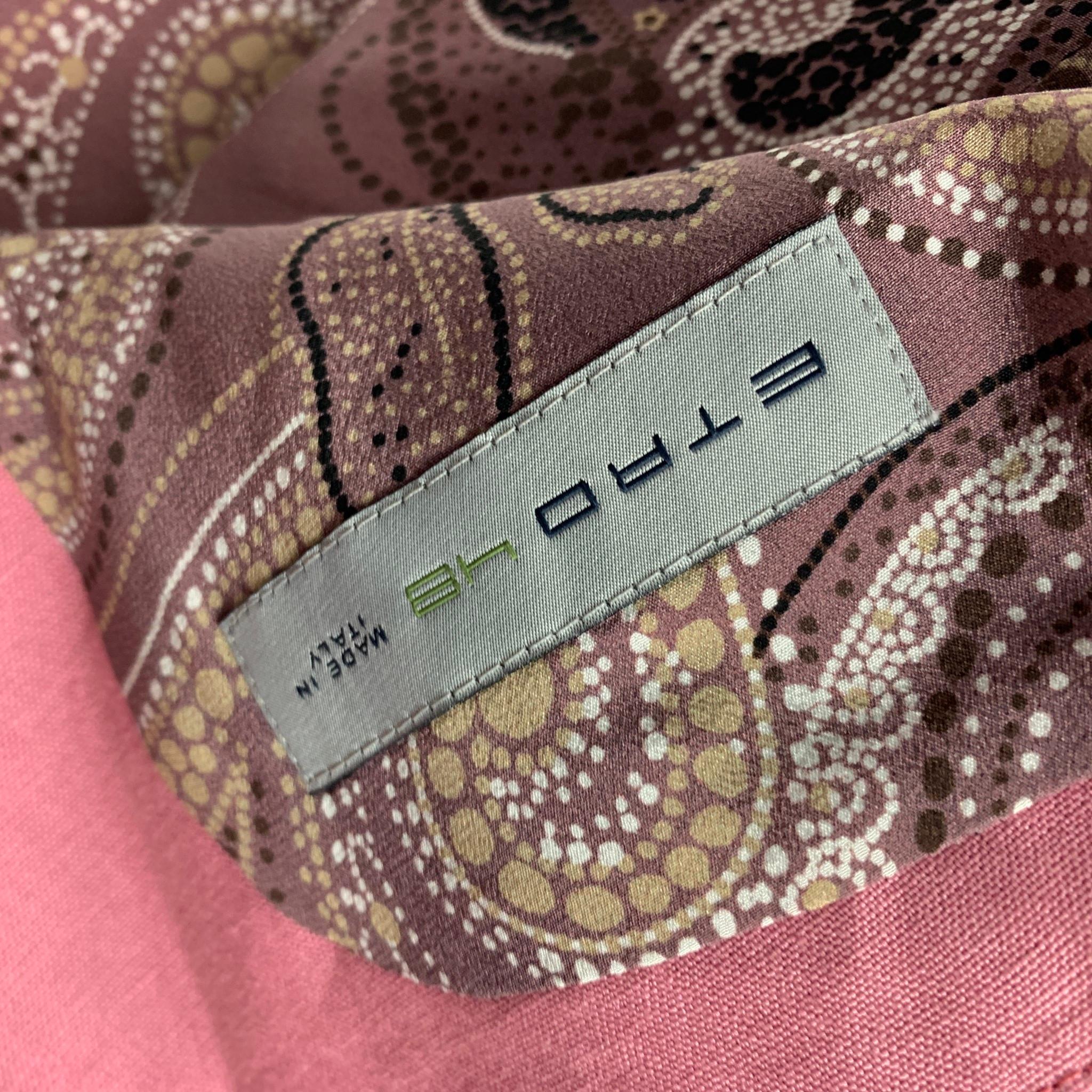 ETRO Size 38 Pink Linen Shawl Collar Suit 2
