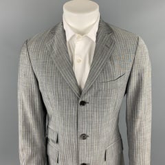 ETRO Size 38 Regular Gray Stripe Wool / Mohair Notch Lapel Suit