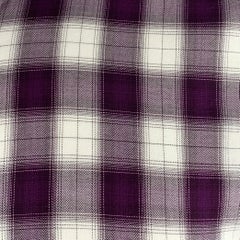 Etro Taglia 39 Camicia a maniche lunghe in cotone a quadri bianchi e viola con colletto aperto