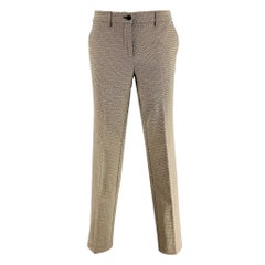 ETRO Size 4 Beige Black Cotton Blend Squares Dress Pants