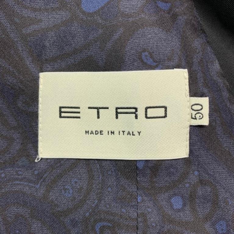 Men's ETRO Size 40 Black Wool Shawl Collar Vest For Sale