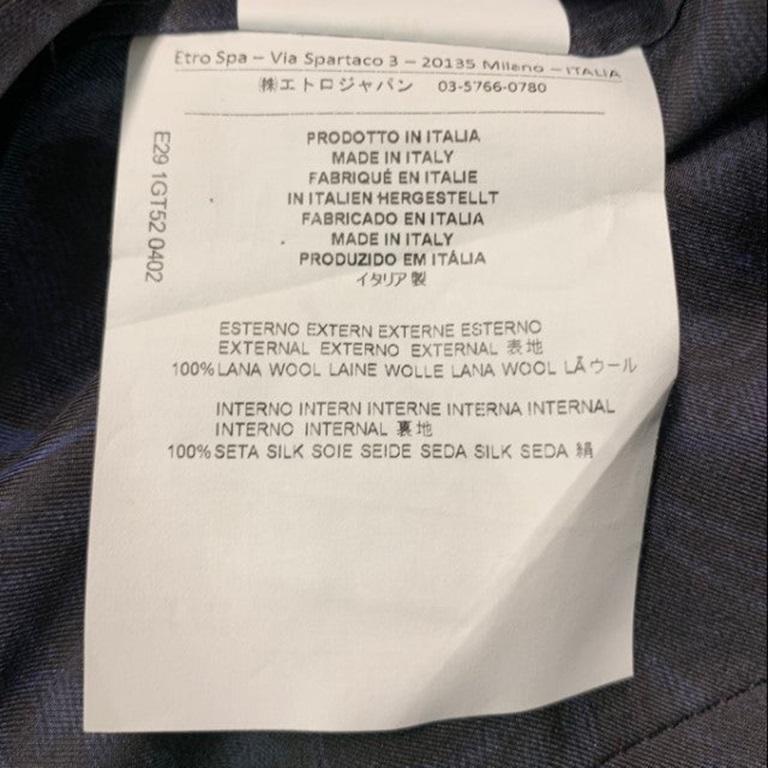 ETRO Size 40 Black Wool Shawl Collar Vest For Sale 2