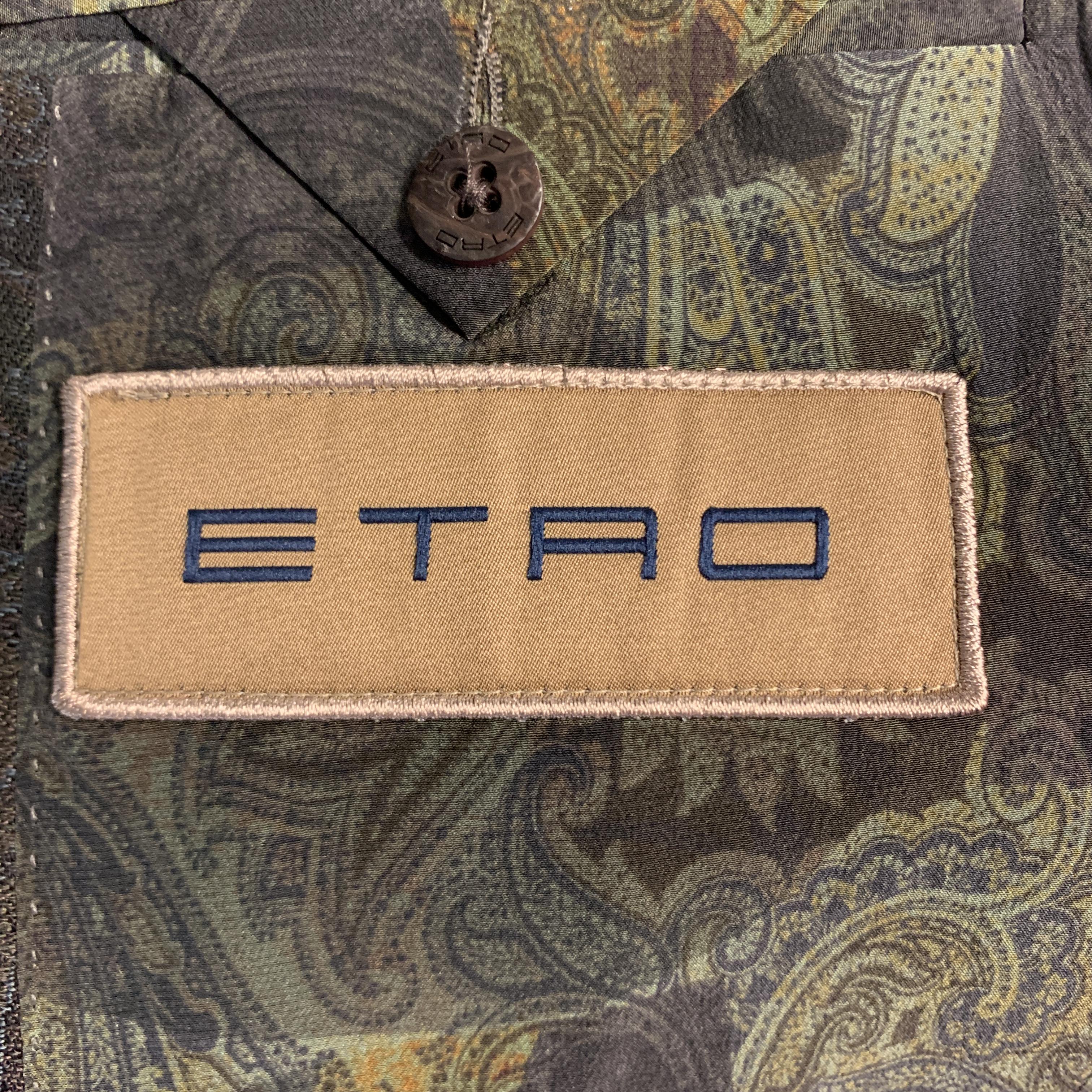 ETRO Size 40 Brown Paisley Wool / Silk Notch Lapel Sport Coat 2