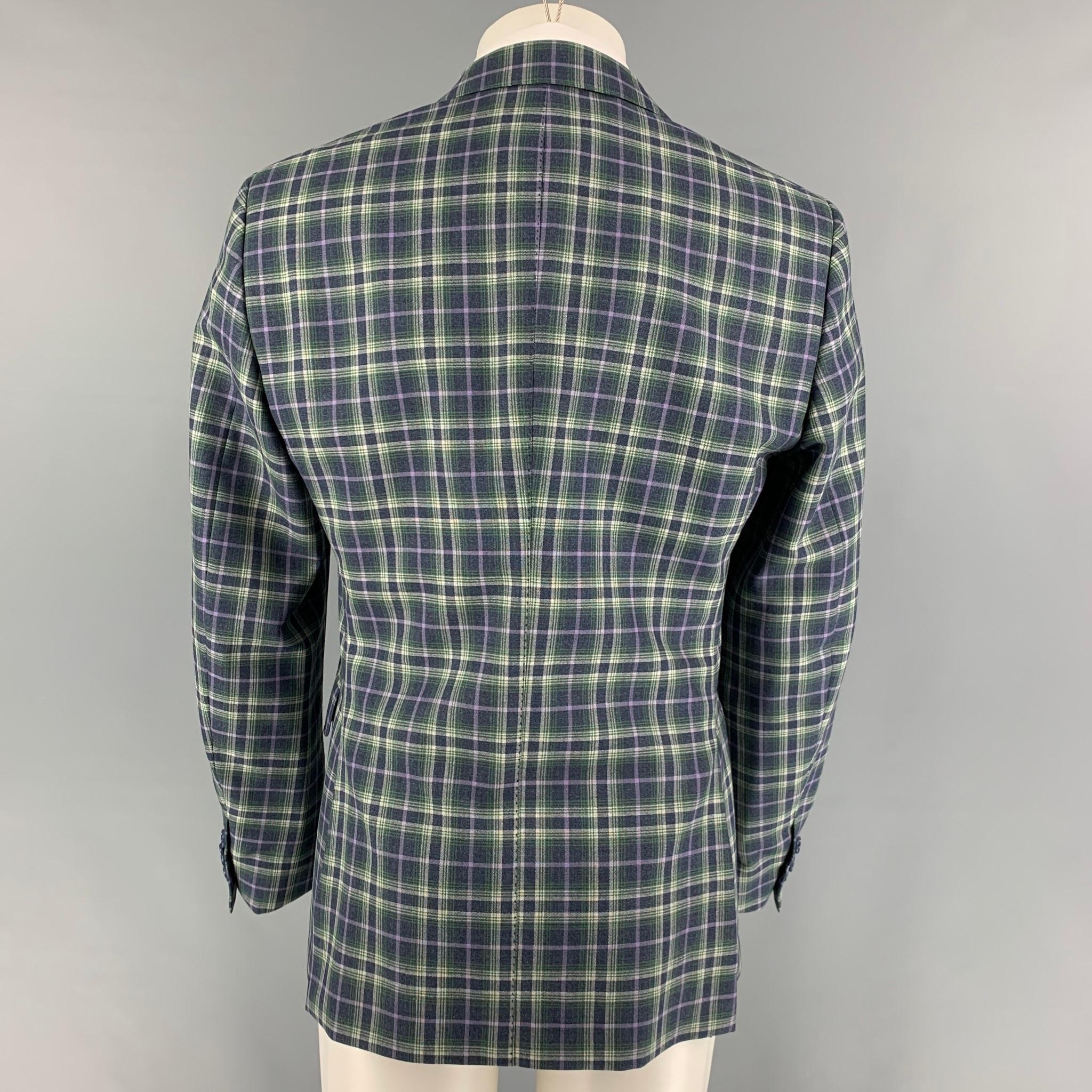 green and white checkered jacket