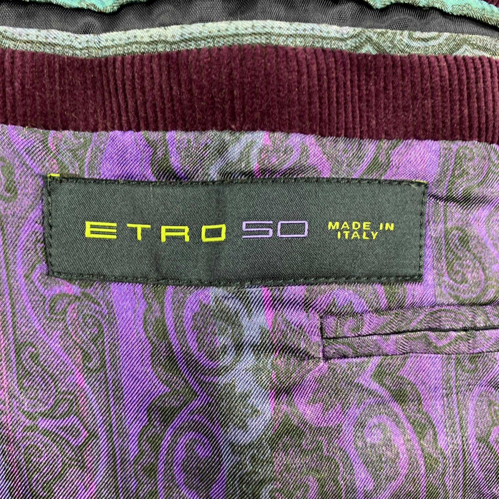 ETRO Size 40 Purple Corduroy Cotton Notch Lapel Sport Coat 2